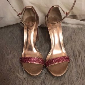 Pink glitter heels